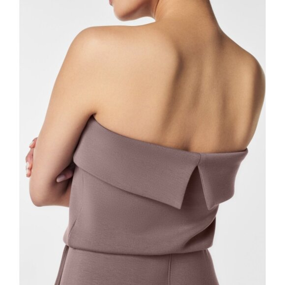 Spanx AirEssentials Strapless Jumpsuit Smoke Blouson Wide Leg Romper One-Piece - Picture 3 of 12